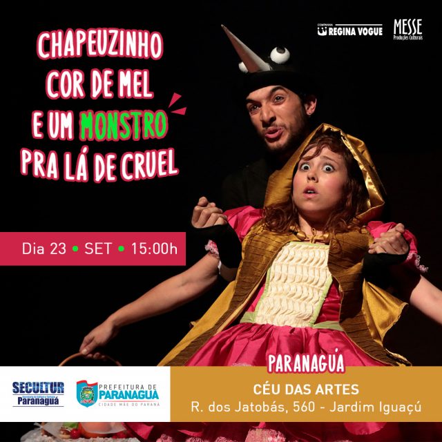 “Chapeuzinho Cor de Mel” é encendado no CÉU das Artes nesta segunda-feira