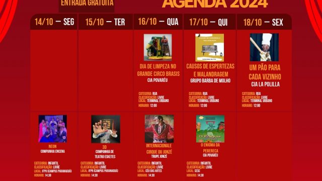 12º Festival de Teatro de Paranaguá – FESTPAR começa nesta segunda-feira (14)