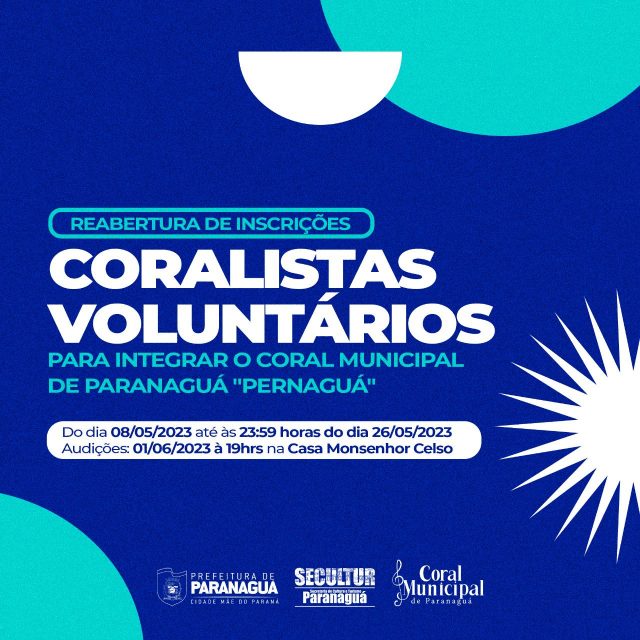 Secultur abre processo seletivo para o Coral Municipal