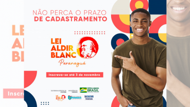 Agentes culturais de Paranaguá podem se cadastrar no Projeto da Lei Aldir Blanc até quarta-feira, 03.