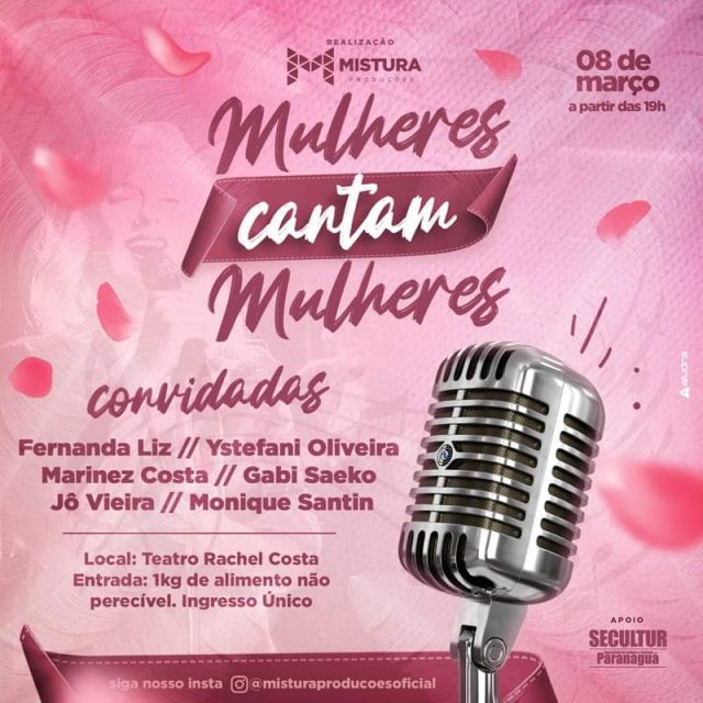 Teatro Rachel Costa será palco do evento “Mulheres Cantam Mulheres”