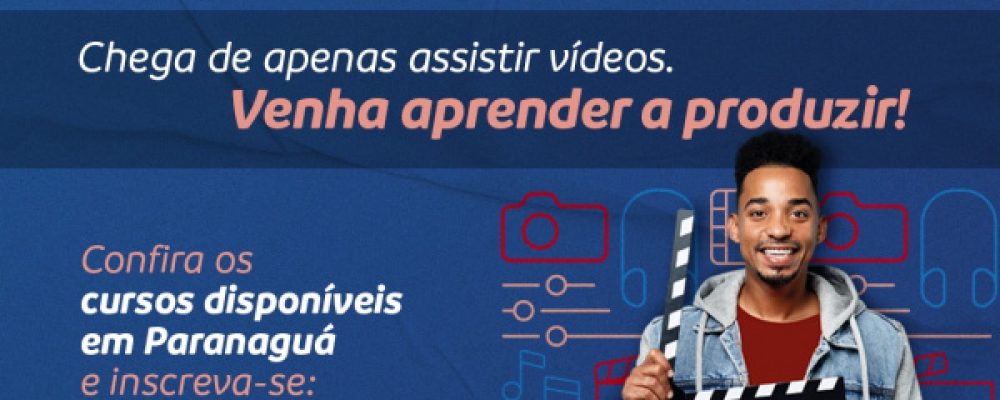 Secultur informa que ainda há vagas para cursos gratuitos na área Audiovisual através da Lei Paulo Gustavo
